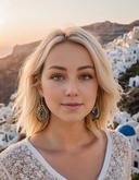 Casual Blonde Girl in Santorini 1